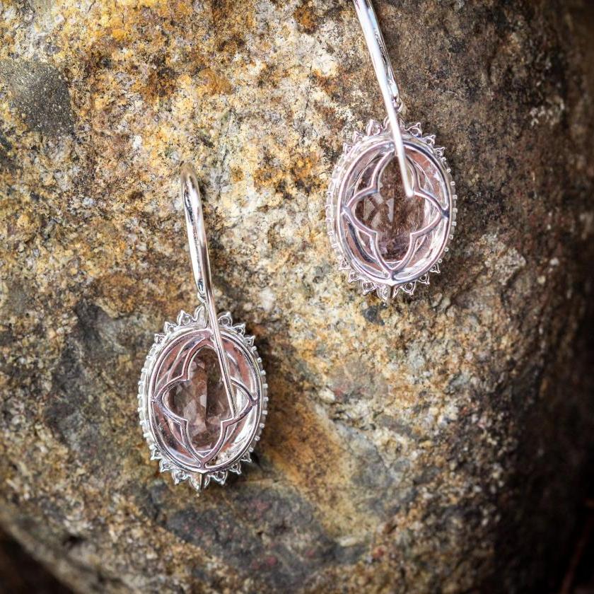 The Morganite & Diamond Drop Earrings