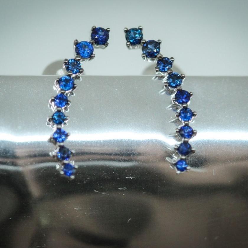 The Bow Stud Earrings - Blue Sapphire