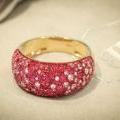 MULTI PAVE RED RUBY RHODIUM RING