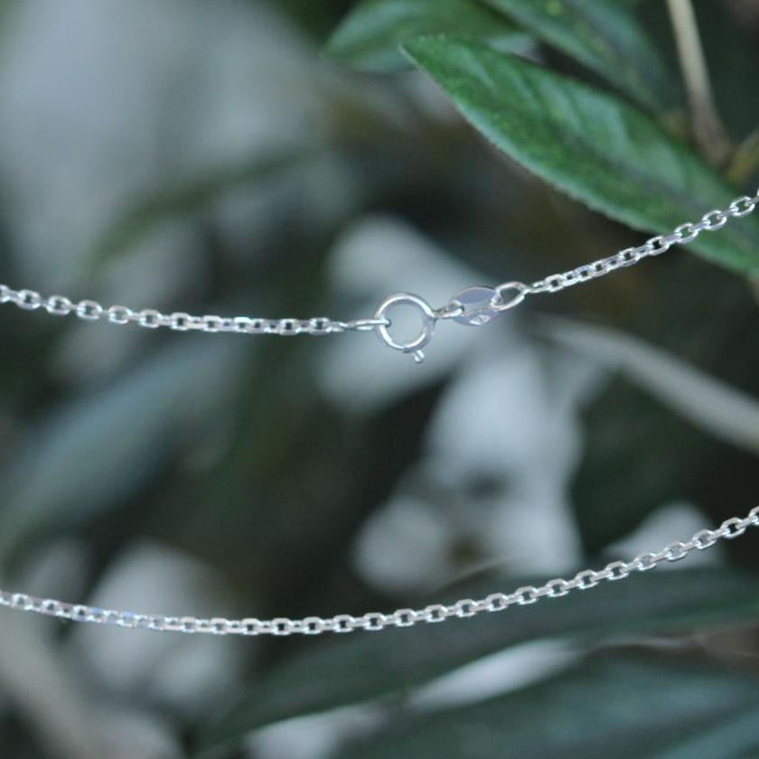 18ct White Gold Anchor Link Chain - 50cm