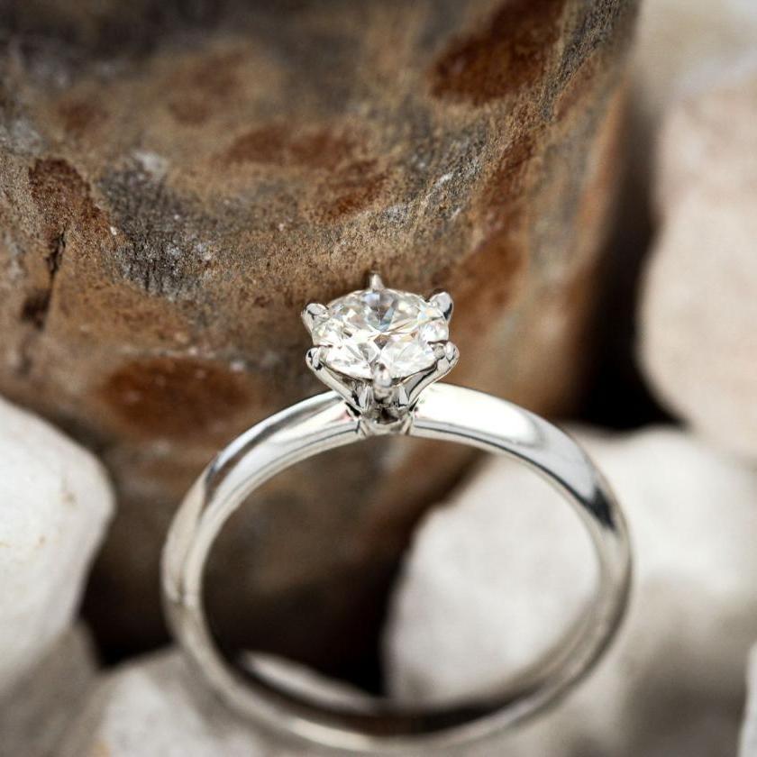 Edge of Perfection - Platinum Knife Edge Solitaire Ring