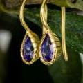 Elegant 18ct Yellow Gold Tanzanite Drop Earrings