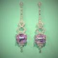 Lumina Mystique: 18ct White Gold Kunzite & Diamond Drop Earrings