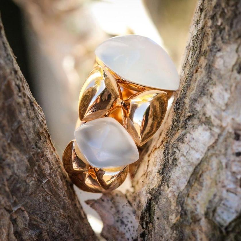 18ct Rose Gold & Moonstone Ring