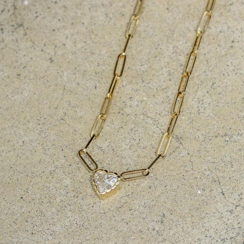 Hearts Embrace: 18ct Yellow Gold Diamond Necklace