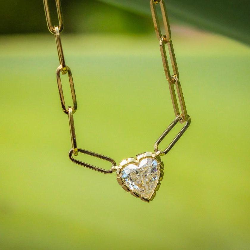 Hearts Embrace: 18ct Yellow Gold Diamond Necklace