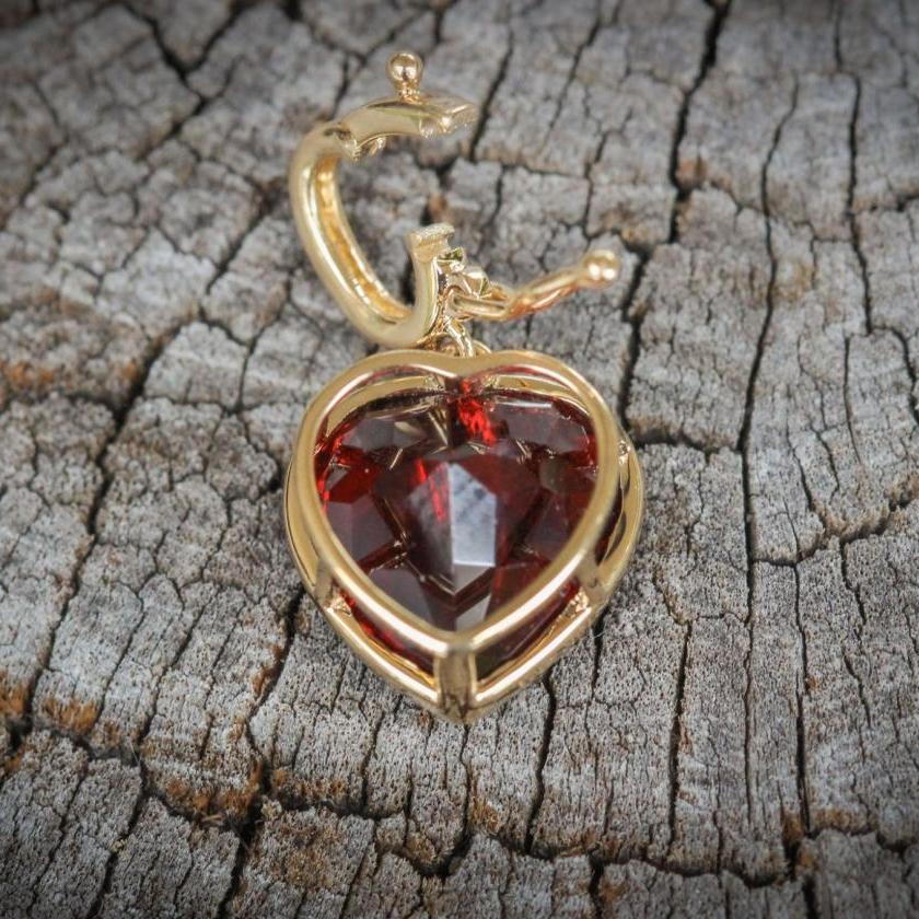 18ct Yellow Gold Heart Garnet Enhancer - 4.70ct