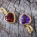 18ct Yellow Gold Heart Garnet Enhancer - 4.70ct