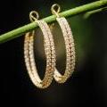 18ct Yellow Gold Double Row Inside-Out Diamond Hoops