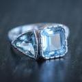 Platinum Dual Aquamarine Ring