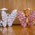 18ct White & Rose Gold Butterfly Earrings