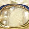 18ct Yellow Gold Hinged Bangle with Ceylon Sapphires