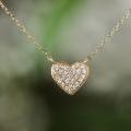 14ct Gold Pavé Heart Necklace