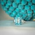 The Radiant 6.08ct Aquamarine & Diamond Ring in Platinum