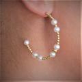 The Duo Pearl Hoop Earring