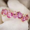 18ct Yellow gold Pink Sapphire & Diamond Ring