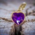 18ct Yellow Gold Heart Amethyst Enhancer - 3.16ct