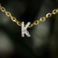 18ct White Gold Diamond K Initial Pendant