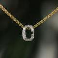 18ct White Gold Diamond C Initial Pendant