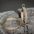 18ct Yellow Gold Double Row Inside-Out Diamond Hoops