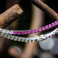 18ct White Gold Bracelet with Pink Sapphires & Diamonds