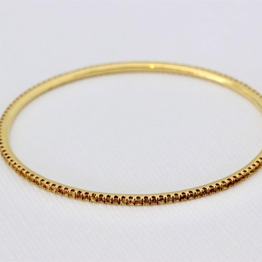 18ct Yellow Gold Sapphire Bangle [10-10] - $0 : Birkbecks Jewellers ...