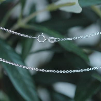 The 18ct White Gold Cable Link Chain - 50cm