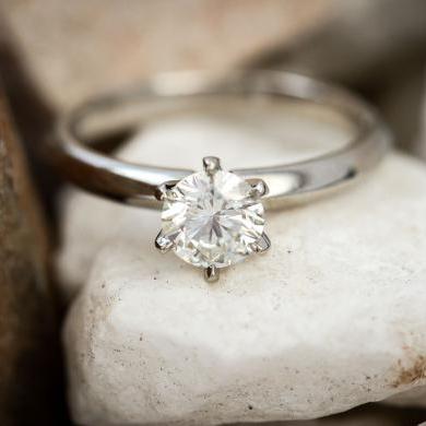 Edge of Perfection - Platinum Knife Edge Solitaire Ring