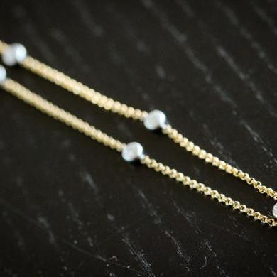 18ct Yellow Gold Fine Belcher Chain with Diamonds