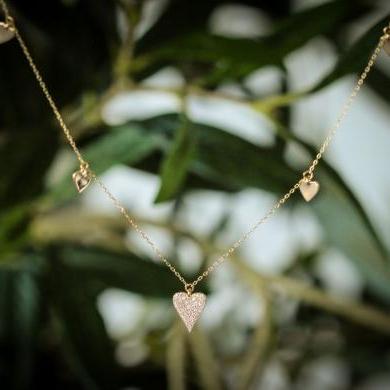 Love in Layers: 14ct Gold Diamond Heart Necklace